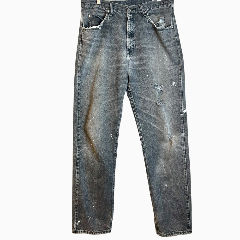 Y2K Wrangler Jeans Mens 33x32 (Originally 34x34) Distressed Paint Splattered